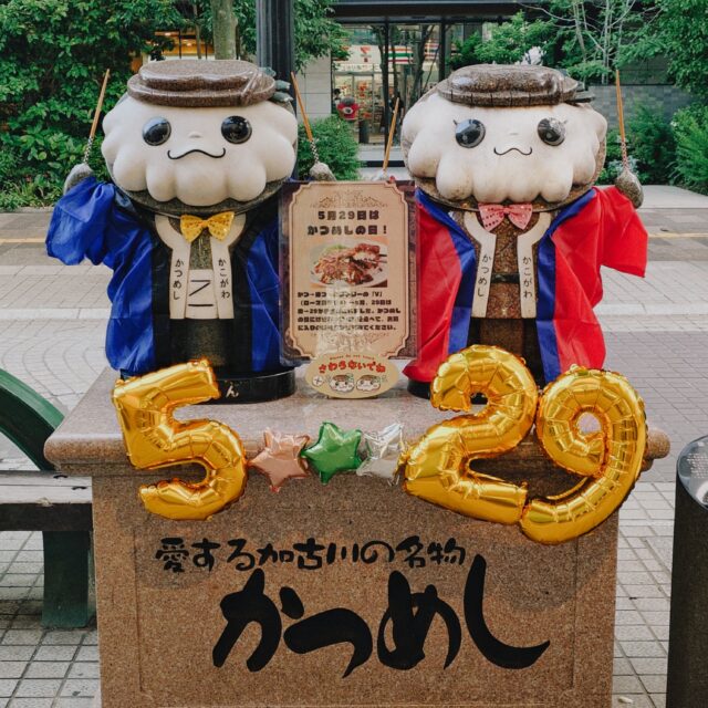 5月29日は「かつめしの日」🎉
ベルデモール商店街のかっつん・デミーちゃん像も、「かつめしの日」仕様に華やかにお着替えしました✨
写真を撮ったらぜひ #推しかつデミ でシェアしてくださいね📸
さあ、かつめし食べにこーへん？😋
#かつめし #加古川 #推しかつデミ #かつめしの日