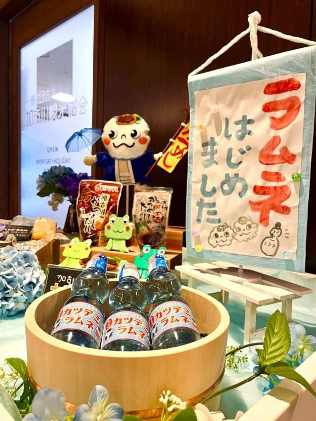 ＼ワゴンが6月仕様になりました☔🐸／

観光協会前のワゴンディスプレイが、
梅雨時ならではの瑞々しく爽やかな装いにリニューアルしました✨

水色を基調に、かえるや傘の飾りを添えて、
雨の季節を楽しく感じられる空間に仕上げています🌿

これから迎える雨の季節に、爽やかなラムネはいかがですか？
お立ち寄りの際は、ぜひ手に取ってみてください☺️

#6月 #梅雨 #ラムネ #加古川 #観光協会
#観光 #お土産 #おでかけ #kakogawa